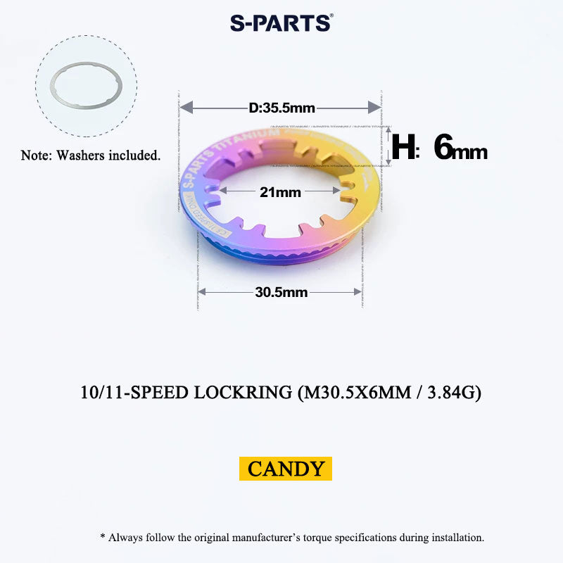 Grade 5 Titanium Cassette Lockring for Shimano & SRAM 10/11/12-Speed HG Freehubs