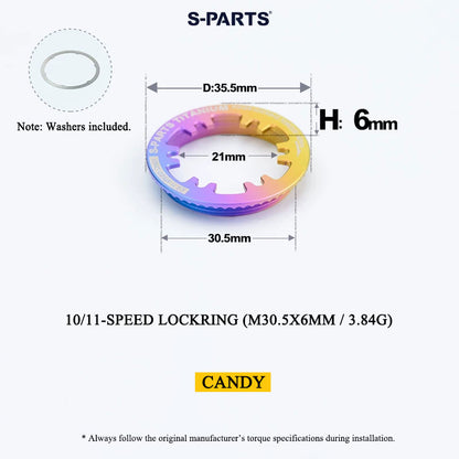 Grade 5 Titanium Cassette Lockring for Shimano & SRAM 10/11/12-Speed HG Freehubs