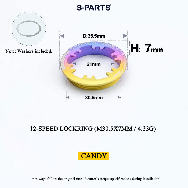Grade 5 Titanium Cassette Lockring for Shimano & SRAM 10/11/12-Speed HG Freehubs