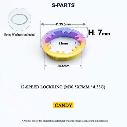 Grade 5 Titanium Cassette Lockring for Shimano & SRAM 10/11/12-Speed HG Freehubs