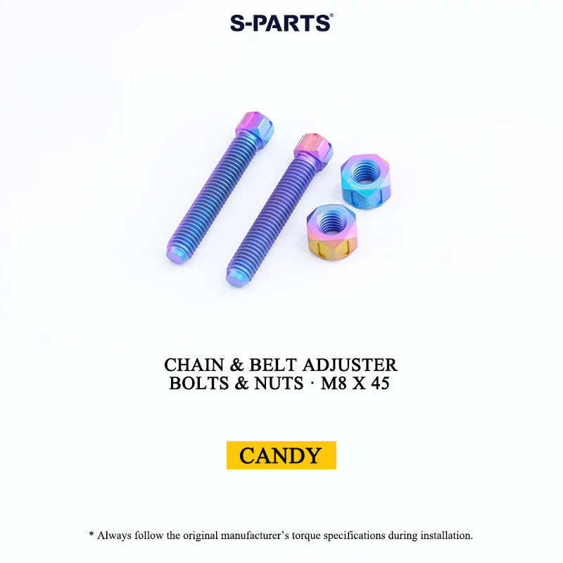 Grade 5 Titanium Chain/Belt Tensioner Adjuster Bolts and Nuts | M8×45 / M10×50
