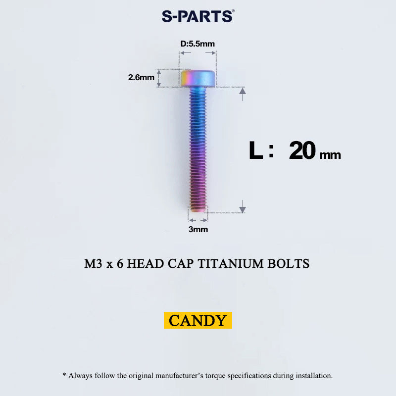 M3 x 6/8/10/12/15MM Head Cap Titanium Alloy Bolts Road Bike Bolt