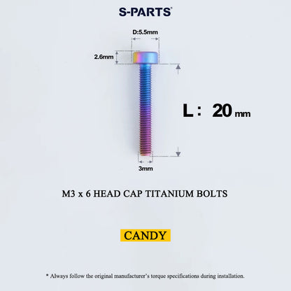 M3 x 6/8/10/12/15MM Head Cap Titanium Alloy Bolts Road Bike Bolt