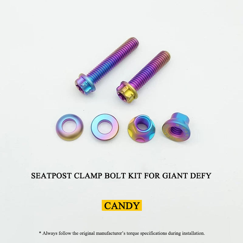 Titanium Seatpost Clamp Bolt Kit for Giant Defy – Grade 5 Titanium, M6