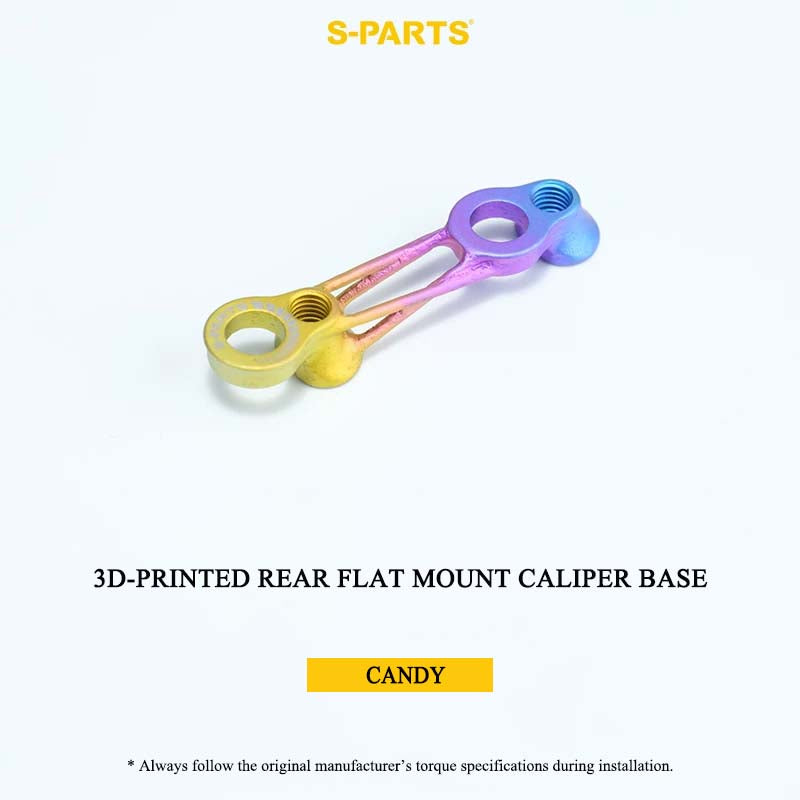 3DAM Grade 5 Titanium 3D-Printed Rear Flat Mount Caliper Base | Universal Fit | Hollow Design