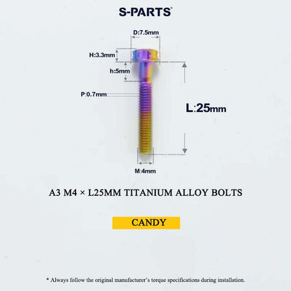 M4 × L6/8/10-25mm Titanium Alloy Bolts For Motorcycle