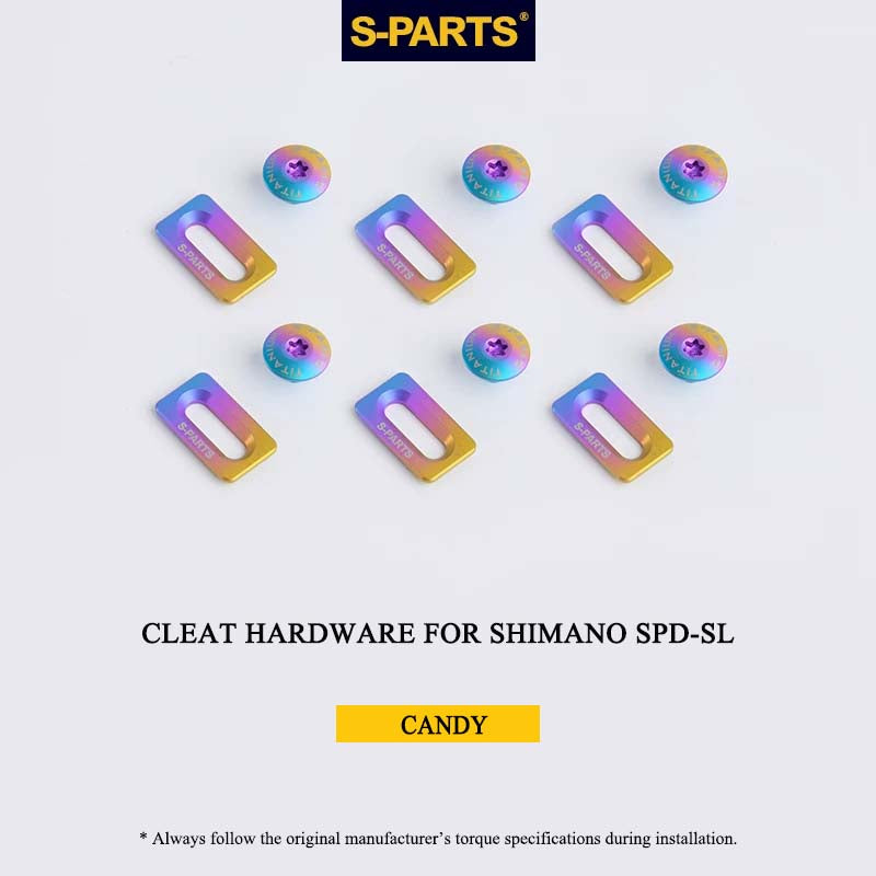 Titanium Cleat Fixing Set for Shimano SPD-SL Road Cleats, M5 × 8 mm, T25, 12 pcs