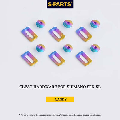 Titanium Cleat Fixing Set for Shimano SPD-SL Road Cleats, M5 × 8 mm, T25, 12 pcs