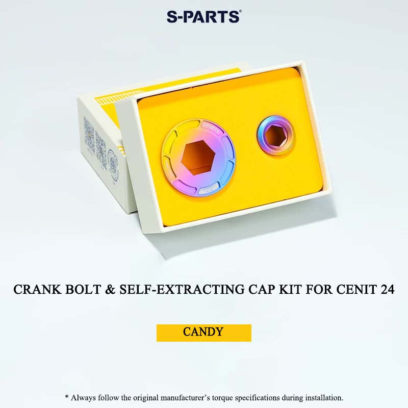 Titanium Crank Bolt & Self-Extracting Cap Kit for CENIT 24 Crankset | Grade 5 Ti-6Al-4V Upgrade