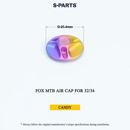 FOX MTB Titanium Air Cap for 32/34/36/38/40 & Thru Axle for 36/38 | Grade 5 Ti-6Al-4V