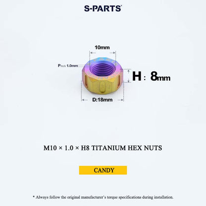 Grade 5 Titanium Hex Nuts M4–M12 | Metric & Fine Thread