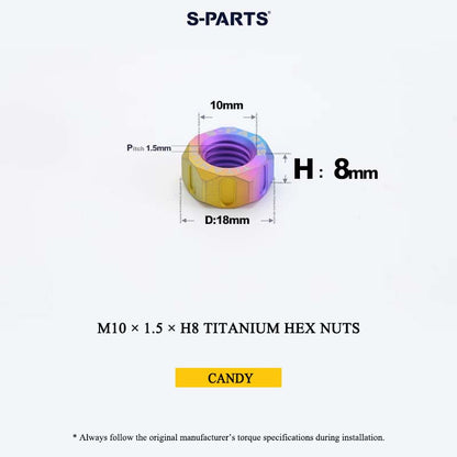 Grade 5 Titanium Hex Nuts M4–M12 | Metric & Fine Thread