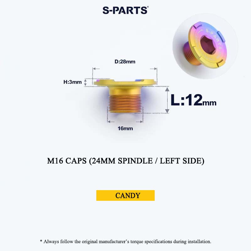 Titanium Spindle Bolt for ROTOR ALDHU Cranksets | M16 M19 M22 | 24mm, 30mm & DUB Compatible