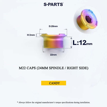 Titanium Spindle Bolt for ROTOR ALDHU Cranksets | M16 M19 M22 | 24mm, 30mm & DUB Compatible