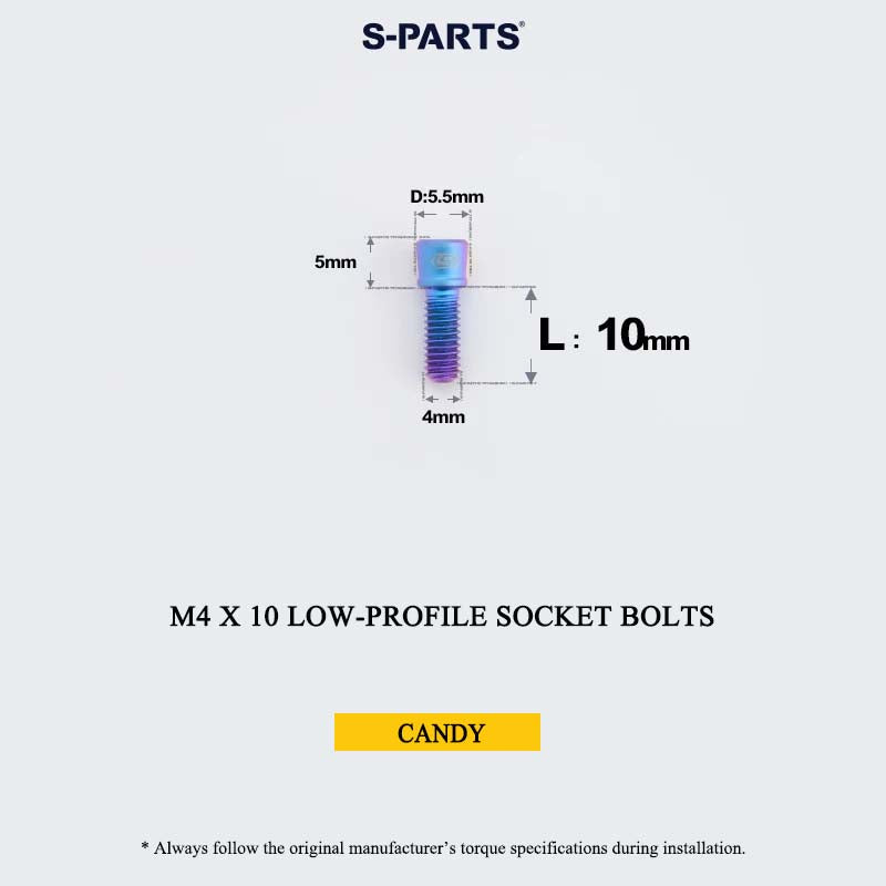 M4 Titanium Low-Profile Small-Head Socket Bolt D5.5 for Grip Lock Ring & Brake Lever Adjustment
