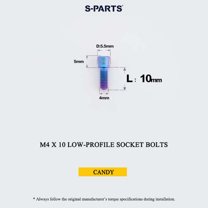 M4 Titanium Low-Profile Small-Head Socket Bolt D5.5 for Grip Lock Ring & Brake Lever Adjustment