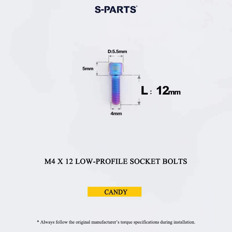 M4 Titanium Low-Profile Small-Head Socket Bolt D5.5 for Grip Lock Ring & Brake Lever Adjustment