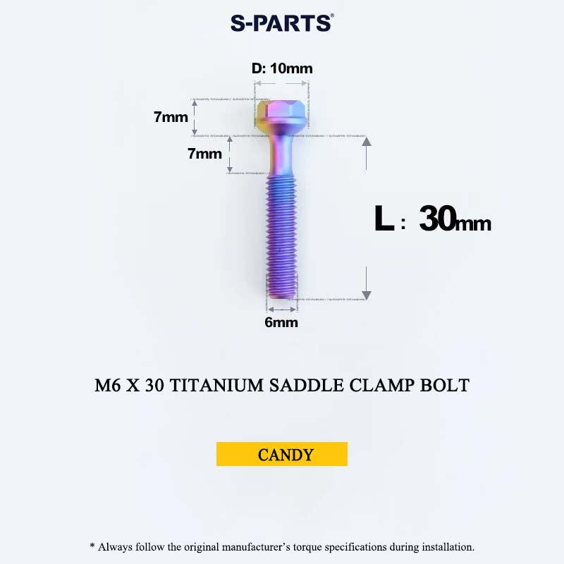 M6 Titanium Saddle Clamp Bolt & Barrel Nut for Road MTB Seatpost | Grade 5 Ti-6Al-4V