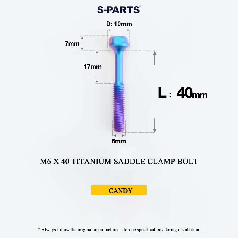 M6 Titanium Saddle Clamp Bolt & Barrel Nut for Road MTB Seatpost | Grade 5 Ti-6Al-4V