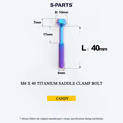 M6 Titanium Saddle Clamp Bolt & Barrel Nut for Road MTB Seatpost | Grade 5 Ti-6Al-4V