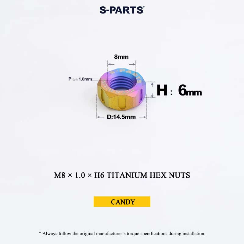 Grade 5 Titanium Hex Nuts M4–M12 | Metric & Fine Thread