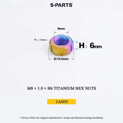 Grade 5 Titanium Hex Nuts M4–M12 | Metric & Fine Thread
