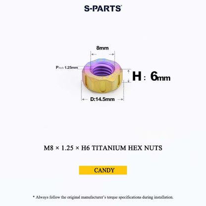 Grade 5 Titanium Hex Nuts M4–M12 | Metric & Fine Thread