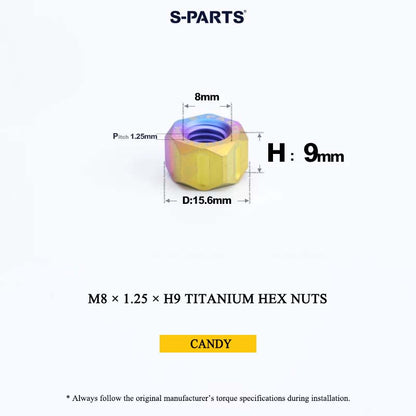 Grade 5 Titanium Hex Nuts M4–M12 | Metric & Fine Thread