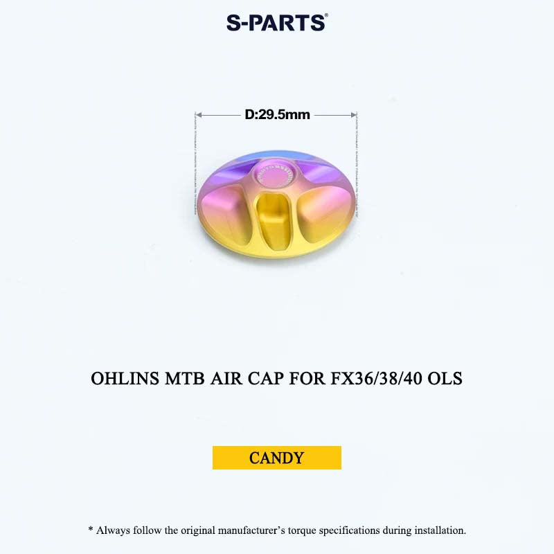 Ohlins MTB Titanium Air Cap for FX36/38/40 OLS & Thru Axle for RXF 38 | Grade 5 Ti-6Al-4V