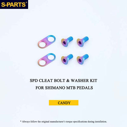 Titanium SPD Cleat Bolt & Washer Kit for Shimano MTB Pedals – Ti-6Al-4V T25 Torx Hardware