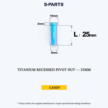 Titanium C-Brake Recessed Pivot Nut for M6 Brake Caliper Bolts (8-40mm)