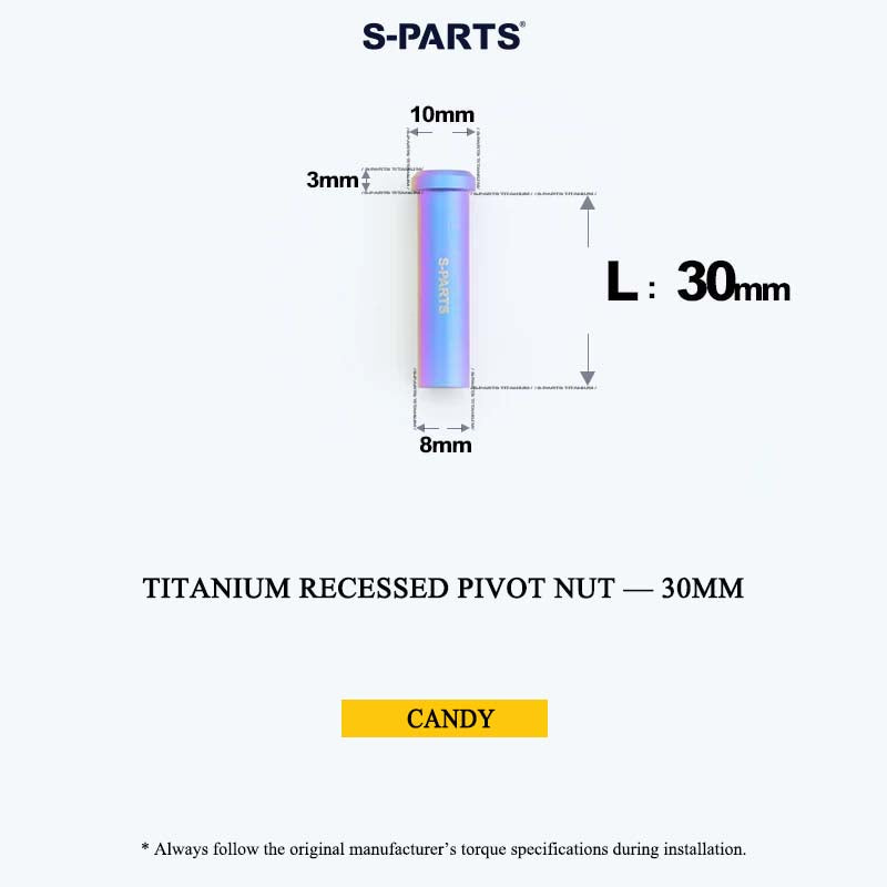 Titanium C-Brake Recessed Pivot Nut for M6 Brake Caliper Bolts (8-40mm)