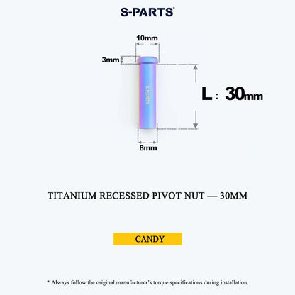 Titanium C-Brake Recessed Pivot Nut for M6 Brake Caliper Bolts (8-40mm)