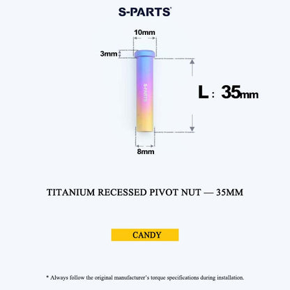 Titanium C-Brake Recessed Pivot Nut for M6 Brake Caliper Bolts (8-40mm)