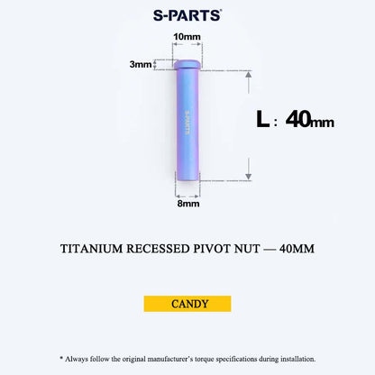 Titanium C-Brake Recessed Pivot Nut for M6 Brake Caliper Bolts (8-40mm)