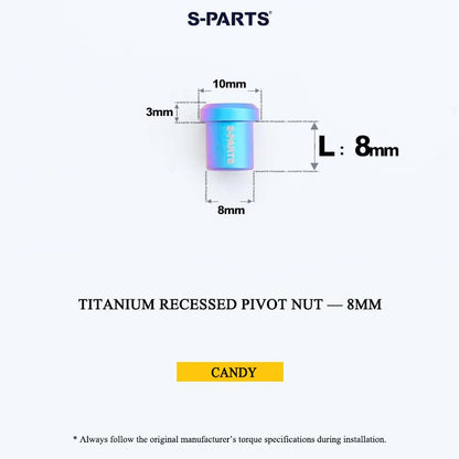 Titanium C-Brake Recessed Pivot Nut for M6 Brake Caliper Bolts (8-40mm)