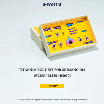 Grade 5 Titanium Bolt Kit for Shimano Di2 Drivetrain Road Groupsets (R9250 / R8150 / R8050) – 18 pcs