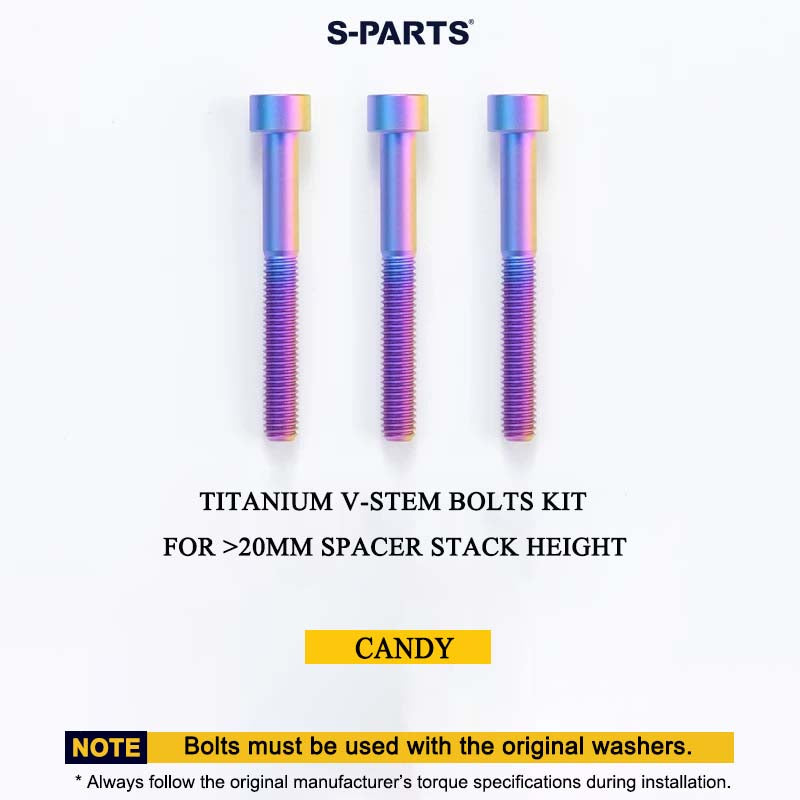 Cervélo S5 2025 Titanium V-Stem Bolts Kit – Grade 5 Ti-6Al-4V Head Tube Attachment Hardware (3PCS)
