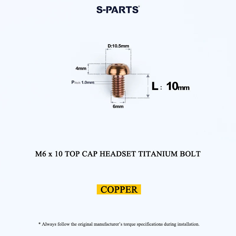 M6 X L8 20 35MM Top Cap Headset Titanium Bolt For Bike