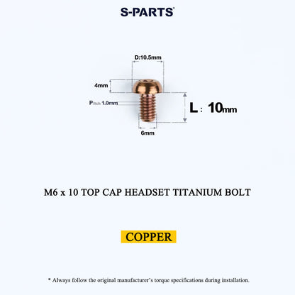 M6 X L8 20 35MM Top Cap Headset Titanium Bolt For Bike