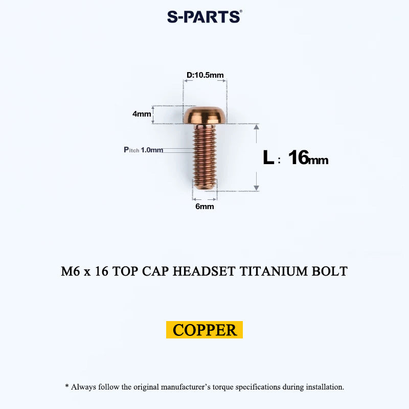 M6 X L8 20 35MM Top Cap Headset Titanium Bolt For Bike
