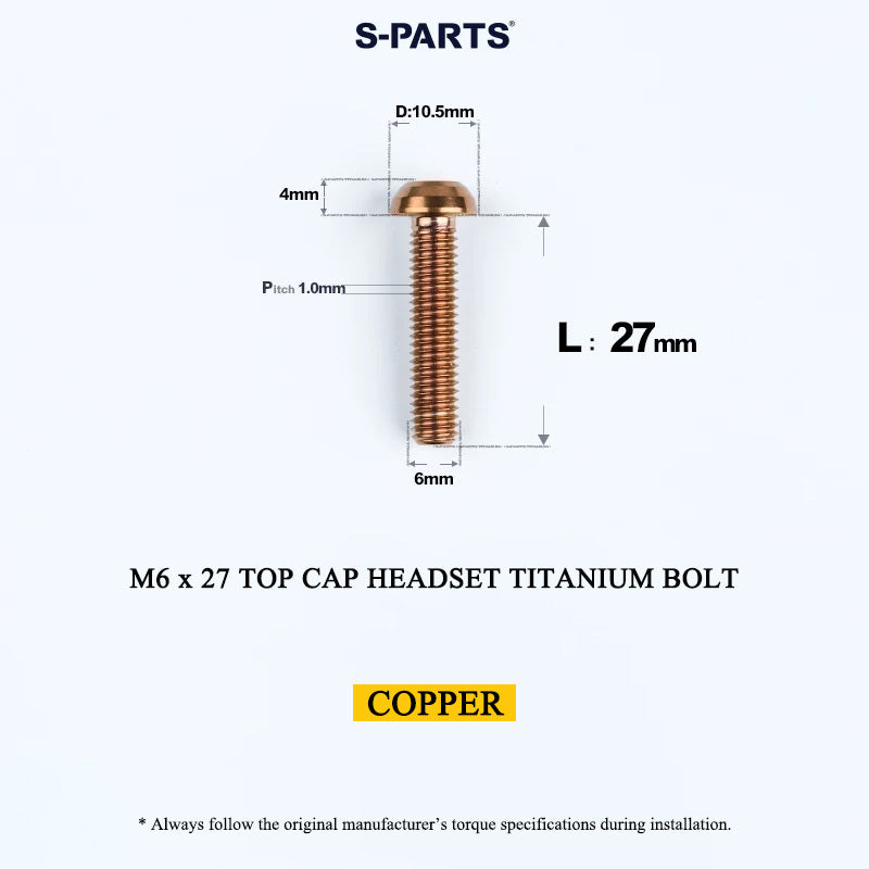 M6 X L8 20 35MM Top Cap Headset Titanium Bolt For Bike