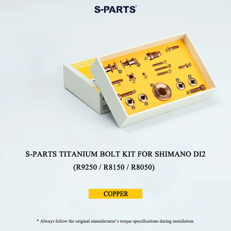 Grade 5 Titanium Bolt Kit for Shimano Di2 Drivetrain Road Groupsets (R9250 / R8150 / R8050) – 18 pcs