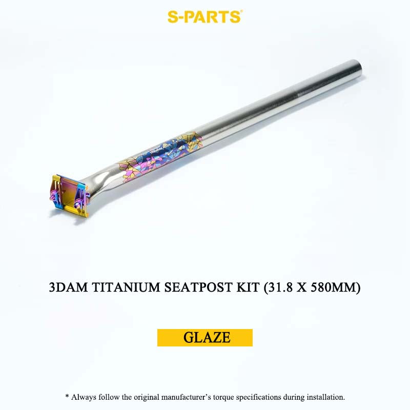 3DAM Titanium Seatpost Kit — 3D-Printed Ti Clamp + Grade 9 Ti Tube (31.8/33.9/34.9 x 580mm)