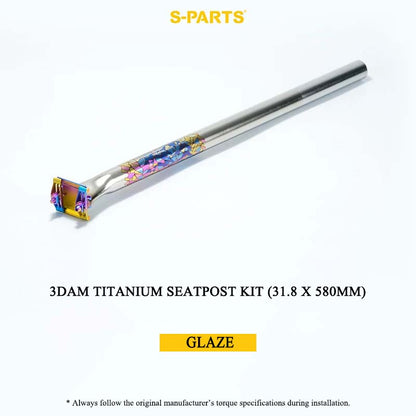 3DAM Titanium Seatpost Kit — 3D-Printed Ti Clamp + Grade 9 Ti Tube (31.8/33.9/34.9 x 580mm)