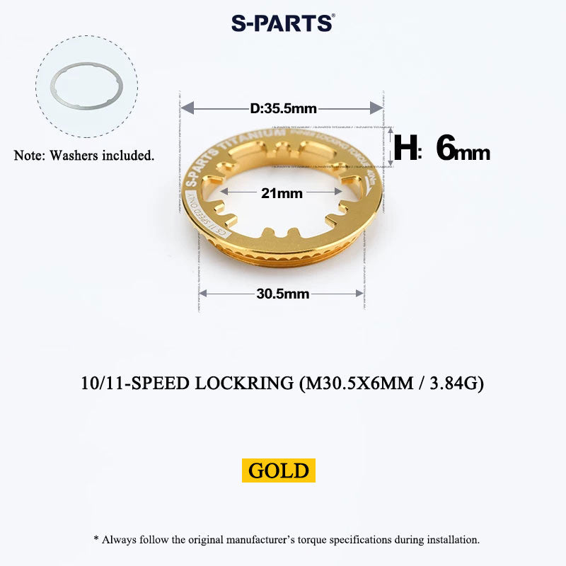 Grade 5 Titanium Cassette Lockring for Shimano & SRAM 10/11/12-Speed HG Freehubs