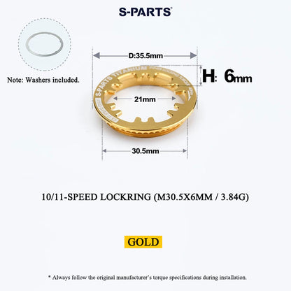 Grade 5 Titanium Cassette Lockring for Shimano & SRAM 10/11/12-Speed HG Freehubs