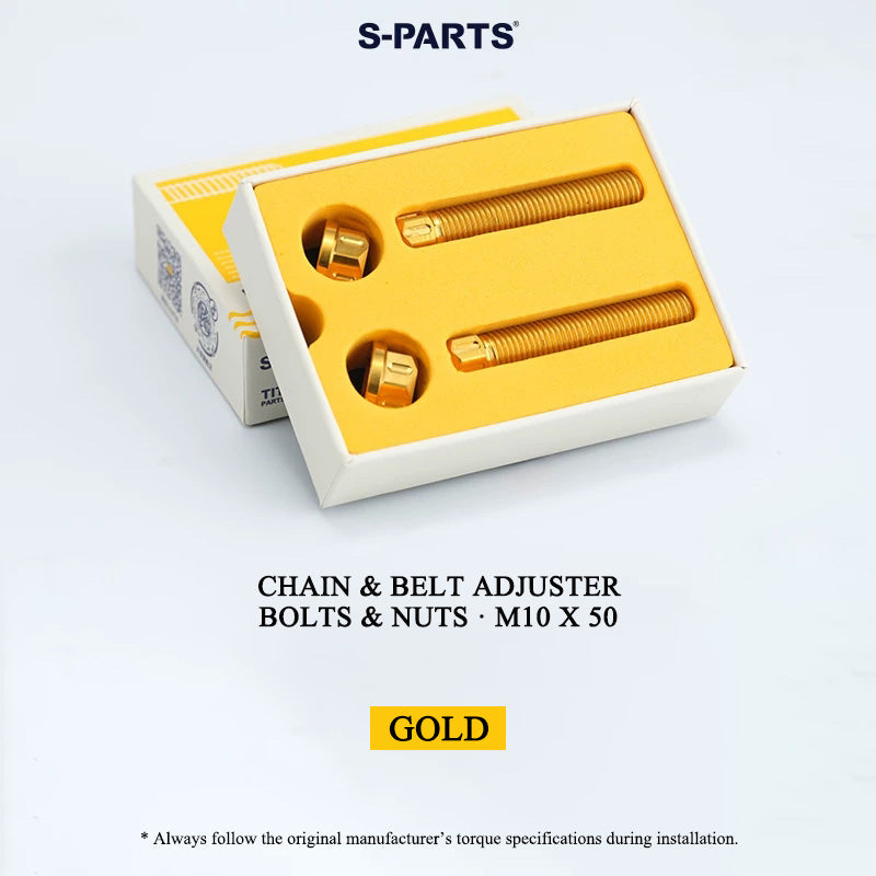 Grade 5 Titanium Chain/Belt Tensioner Adjuster Bolts and Nuts | M8×45 / M10×50