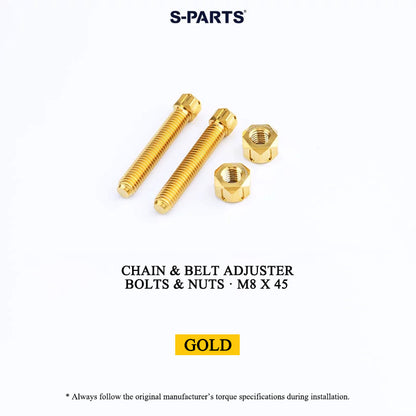 Grade 5 Titanium Chain/Belt Tensioner Adjuster Bolts and Nuts | M8×45 / M10×50