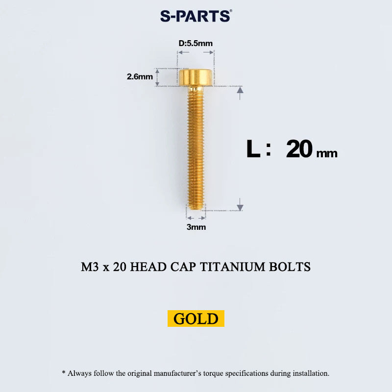 M3 x 6/8/10/12/15MM Head Cap Titanium Alloy Bolts Road Bike Bolt